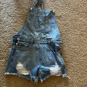 Jean overall shorts